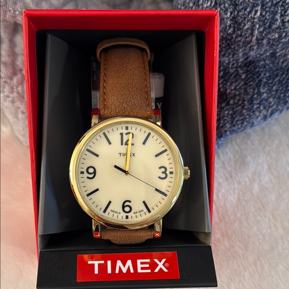 Timex Heritage Collection Unisex Gold and Brown Leather Watch